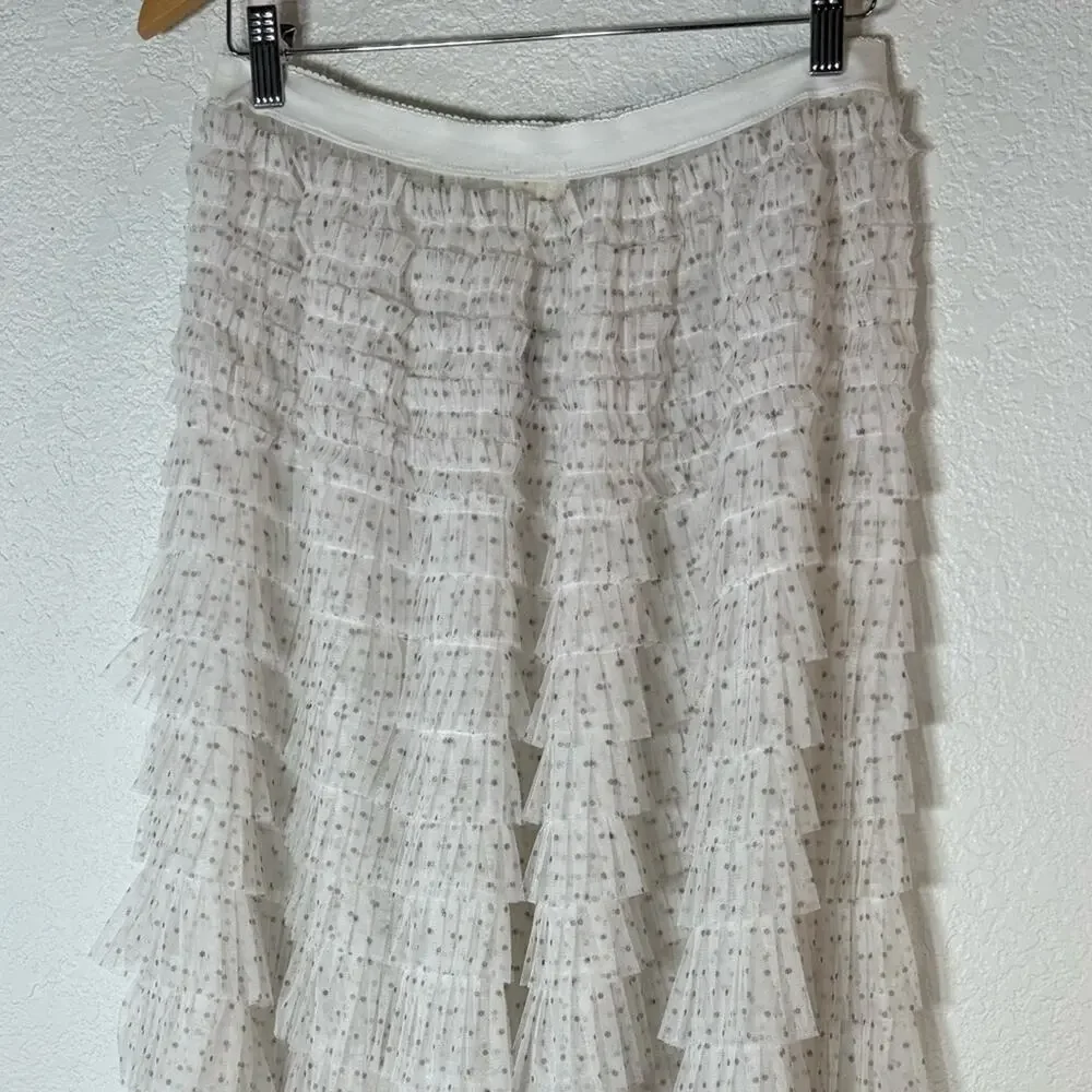 NWT Free People Return of the Ruffle Maxi Slip Skirt Medium Boho Lace Coquette
